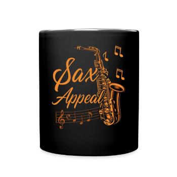 Saxophone Pun Sax Appeal - Tasse einfarbig - Schwarz - Vorne