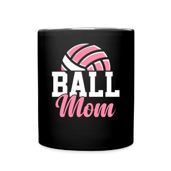 Ball Mom Volleyball Mom - Full Colour Mug - black - Front