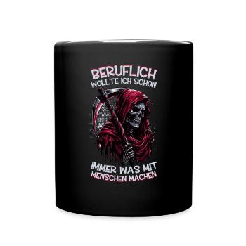 Sarcastique Grande Faucheuse Humour noir Noir - Mug uni - noir - Devant