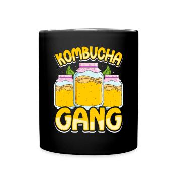 Kombucha Scoby fermented drinks - Tasse einfarbig - Schwarz - Vorne