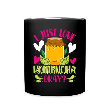 Kombucha Scoby fermented drinks - Tasse einfarbig - Schwarz - Vorne