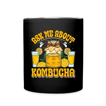 Kombucha Scoby fermented drinks - Tasse einfarbig - Schwarz - Vorne