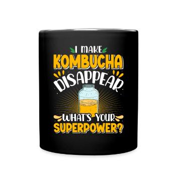 Kombucha Scoby fermented drinks - Full Colour Mug - black - Front