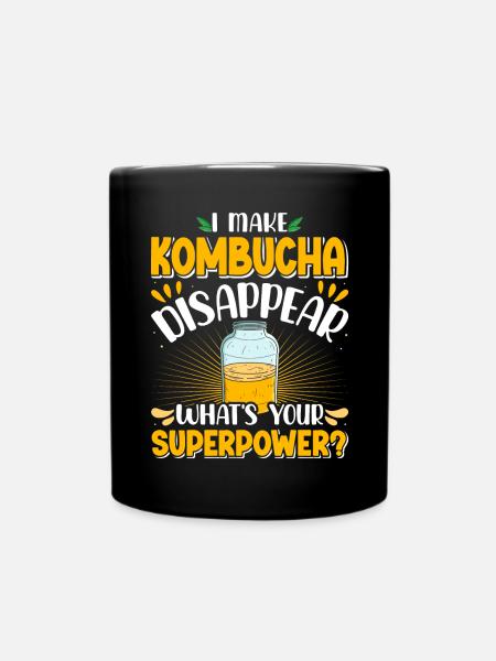 Kombucha Scoby fermented drinks - Tasse einfarbig - Schwarz