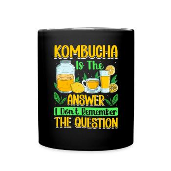 Kombucha Scoby fermented drinks - Tasse einfarbig - Schwarz - Vorne