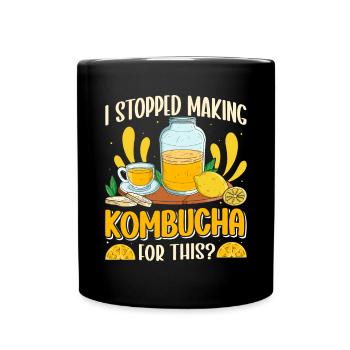 Kombucha Scoby fermented drinks - Full Colour Mug - black - Front