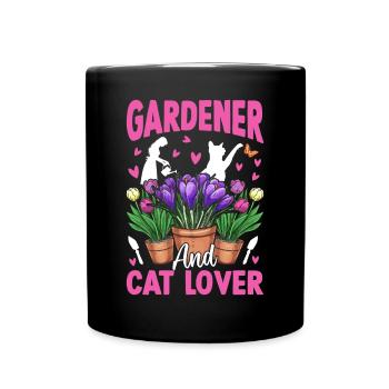 Jardinier et amoureux des chats - Hobby Gardener - Mug uni - noir - Devant
