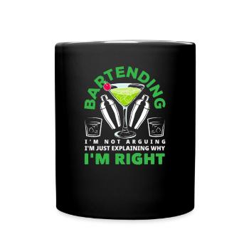 Lustiger Barkeeper Spruch Barkeeper Geschenk - Tasse einfarbig - Schwarz - Vorne