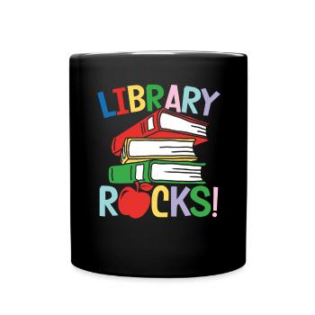Library rocks - Tasse einfarbig - Schwarz - Vorne