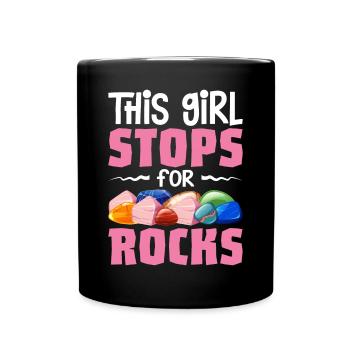 Rockhounding Rock Collectors Géologue Girl Stops - Mug uni - noir - Devant
