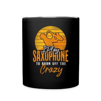 Saxophones I Play Saxophones To Burn - Full Colour Mug - black - Front