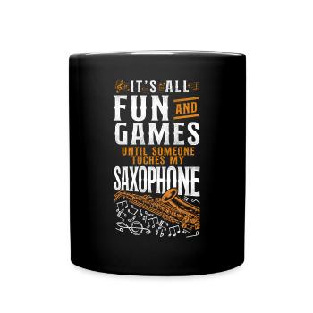 Saxophones It's All Fun And Games - Full Colour Mug - black - Front