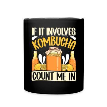 Kombucha Scoby fermented drinks - Tasse einfarbig - Schwarz - Vorne