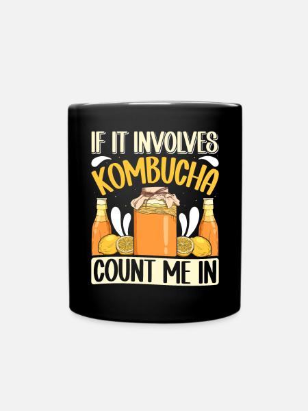 Kombucha Scoby fermented drinks - Tasse einfarbig - Schwarz