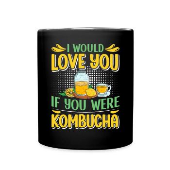 Kombucha Scoby fermented drinks - Tasse einfarbig - Schwarz - Vorne