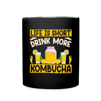 Kombucha Scoby fermented drinks - Tasse einfarbig - Schwarz - Vorne