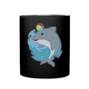 Natation dauphin, water-polo d’été - Mug uni - noir - Devant