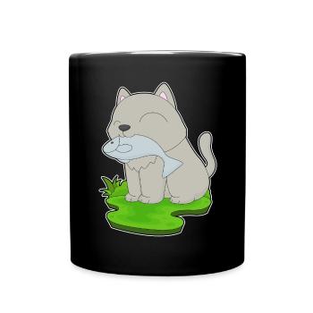 Pêche au chat pêcheur - Mug uni - noir - Devant