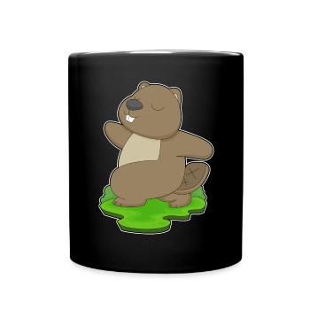 Biber Yoga Fitness Gymnastik - Tasse einfarbig - Schwarz - Vorne