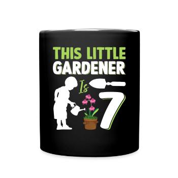 Jardinier amateur Jardinage pour enfants 7e anniversaire - Mug uni - noir - Devant