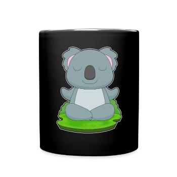 Koala Yoga Fitness Meditation - Tasse einfarbig - Schwarz - Vorne