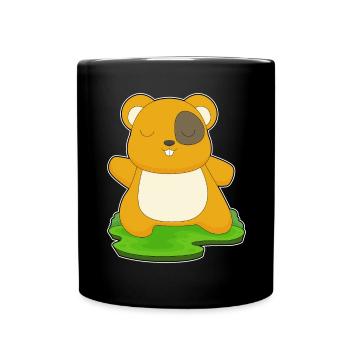 Hamster Yoga Fitness Gymnastik - Tasse einfarbig - Schwarz - Vorne