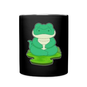 Krokodil Yoga Fitness Meditation - Tasse einfarbig - Schwarz - Vorne