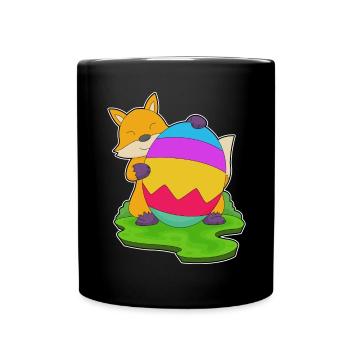 Fox Easter Easter Egg - Full Colour Mug - black - Front