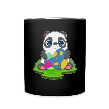 Panda Ostern Ostereier - Tasse einfarbig - Schwarz - Vorne