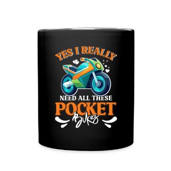 Pocketbike, Pocket Bike, moto - Mug uni - noir - Devant