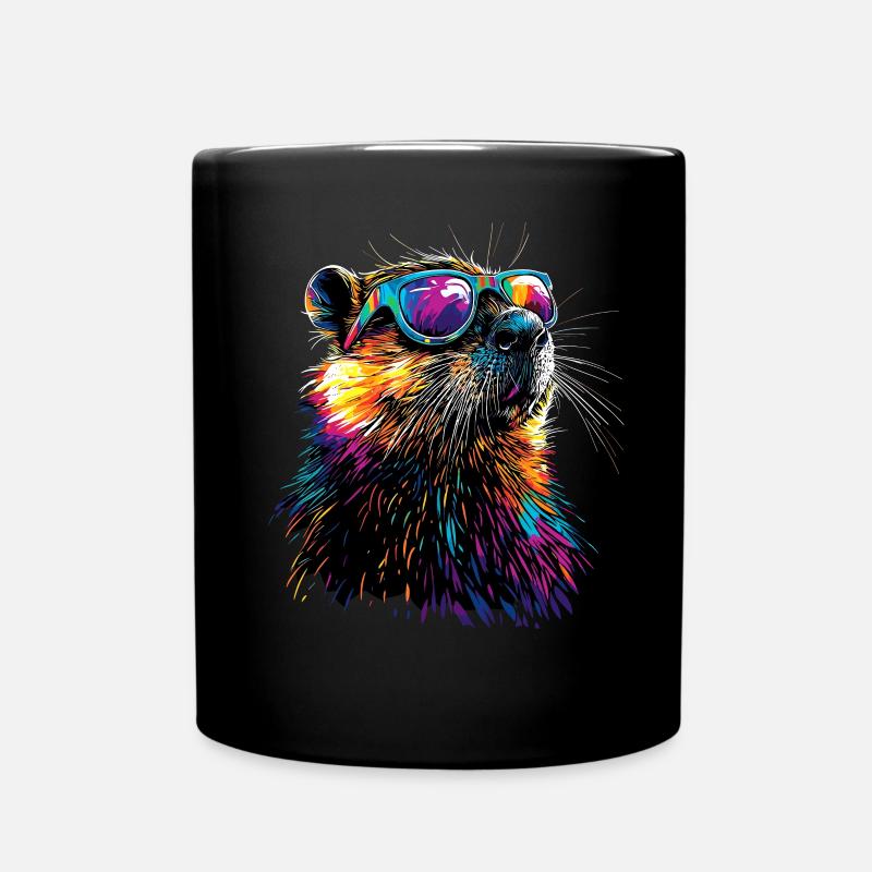 Castor Motif Castor Chuchoter Rongeurs Mignon Castor - Mug uni - noir