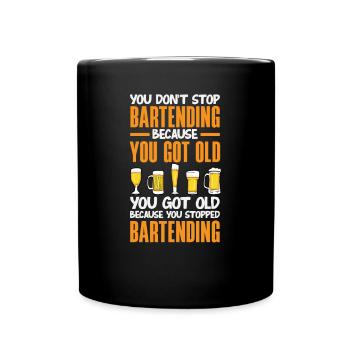 Lustiger Barkeeper Spruch Barkeeper Geschenk - Tasse einfarbig - Schwarz - Vorne
