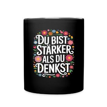 Mach es einfach für einen Optimisten - Tasse einfarbig - Schwarz - Vorne