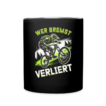 Mountain bikers, MTB lovers, cycling - Full Colour Mug - black - Front