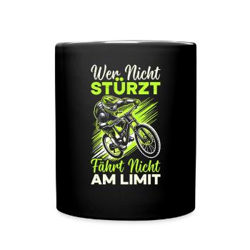 Mountain bikers, MTB lovers, cycling - Full Colour Mug - black - Front