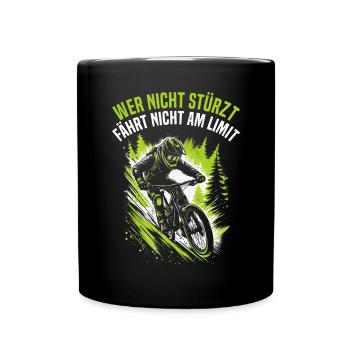 Mountain bikers, MTB lovers, cycling - Full Colour Mug - black - Front