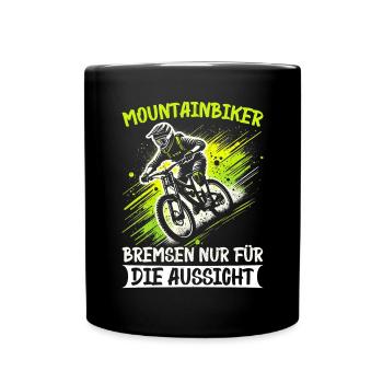 Mountain bikers, MTB lovers, cycling - Full Colour Mug - black - Front