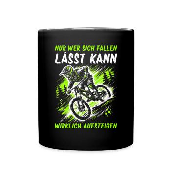 Mountain bikers, MTB lovers, cycling - Full Colour Mug - black - Front