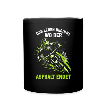 Mountain bikers, MTB lovers, cycling - Full Colour Mug - black - Front