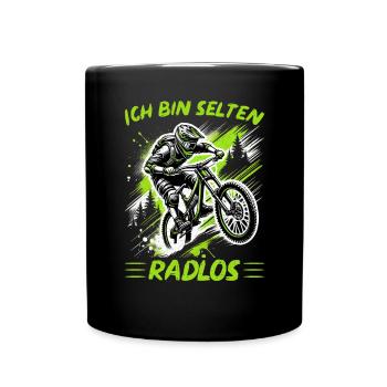 Mountain bikers, MTB lovers, cycling - Full Colour Mug - black - Front