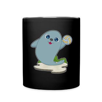 Seal Volleyball Player Volleyball - Full Colour Mug - black - Front