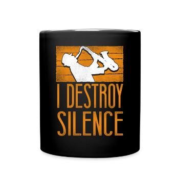 Saxophones I Destroy Silence - Mug uni - noir - Devant