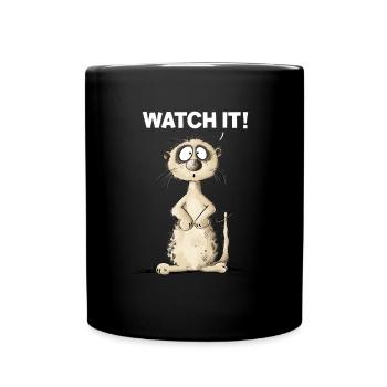 drôle de suricate je le regarde en disant - Mug uni - noir - Devant