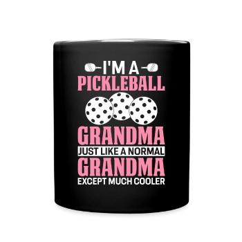 Pickleball Oma Viel cooler Pickle Ball Spieler - Tasse einfarbig - Schwarz - Vorne