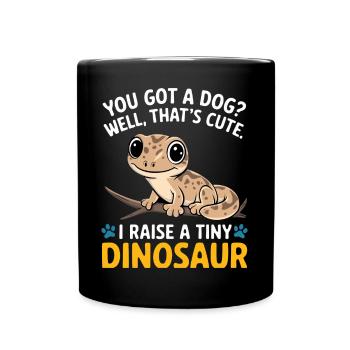 Lustige winzige Dinosaurier-Eidechse - Tasse einfarbig - Schwarz - Vorne