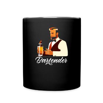 Lustiger Barkeeper Spruch Barkeeper Geschenk - Tasse einfarbig - Schwarz - Vorne