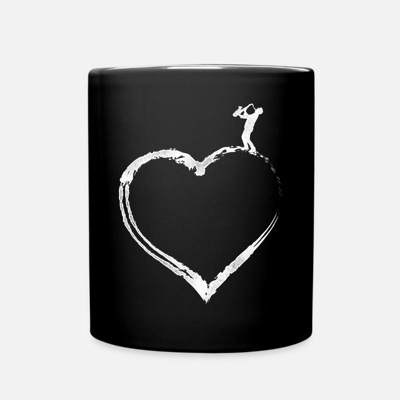 Saxophone Heart - Tasse einfarbig - Schwarz