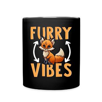 Furry Fandom Furries Fursona Furry Vibes - Full Colour Mug - black - Front