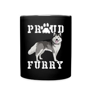 Furry Fandom Furries Fursona Proud Furry - Full Colour Mug - black - Front