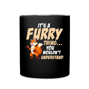 Furry Fandom Furries Fursona It's a furry - Full Colour Mug - black - Front
